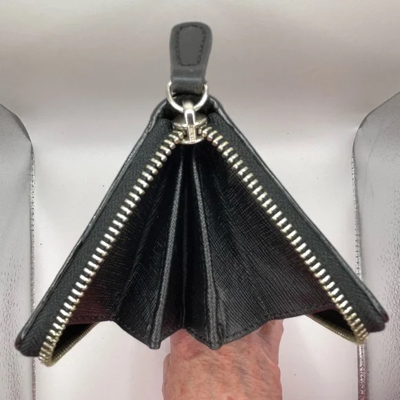 Coach Zebra-Stripe Zip Wallet — Black & Tan - Picture 7 of 12